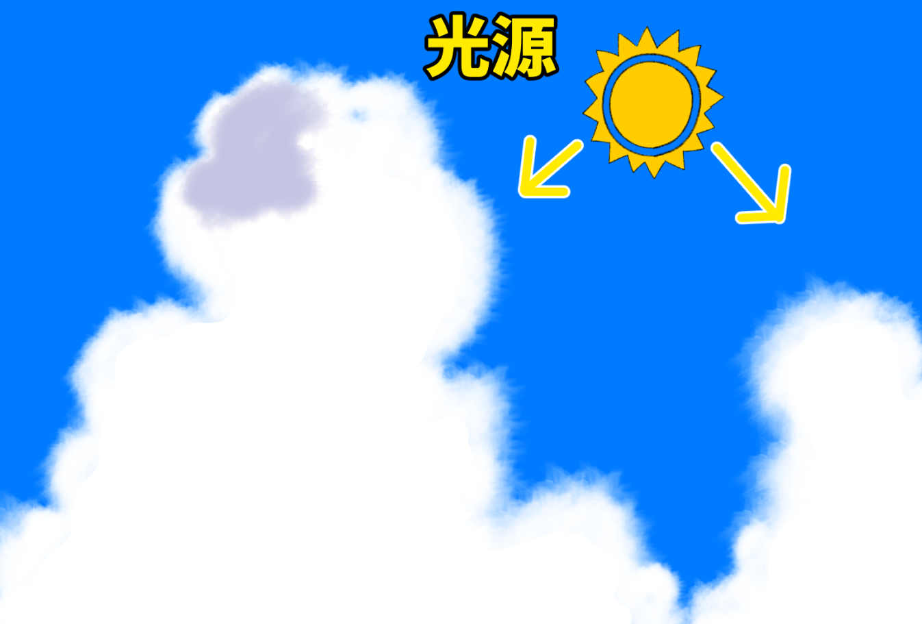 夏の雲の描き方　空の背景絵