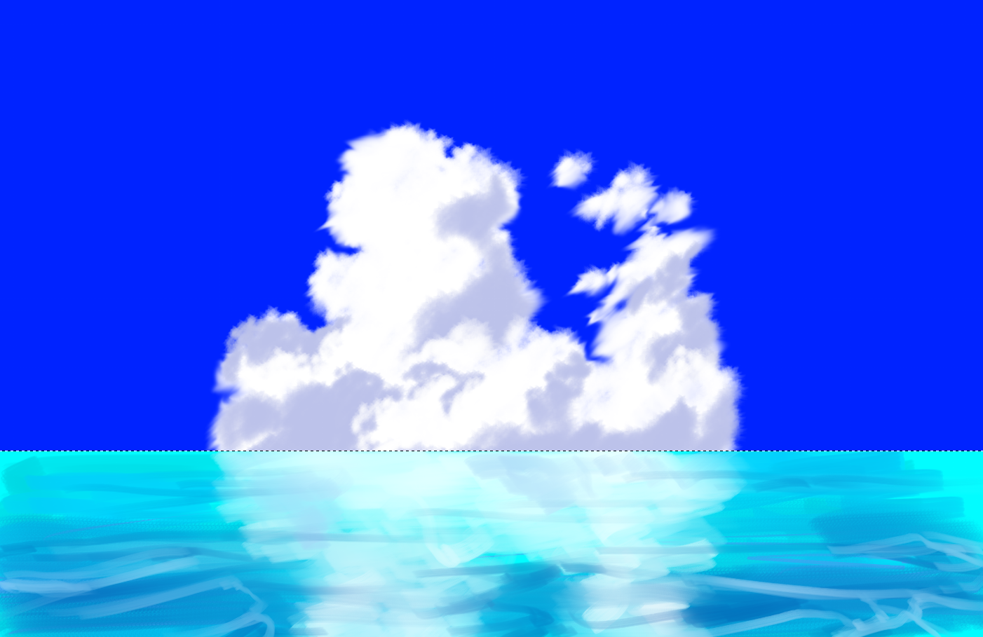 海 イラスト 白黒 リアル