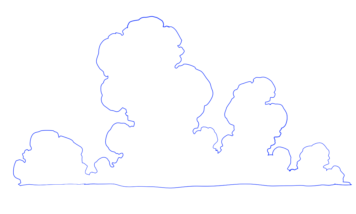 夏の背景練習　雲の描き方　イラスト練習