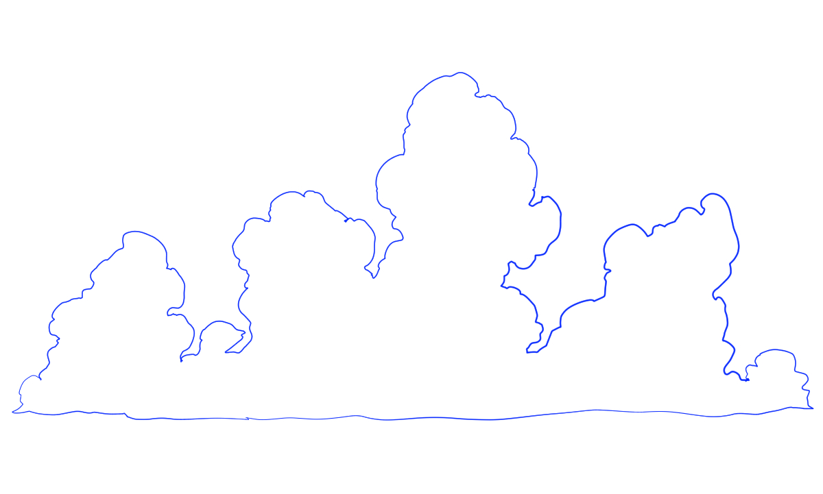 雲の描き方　テンプレート　空の練習イラスト