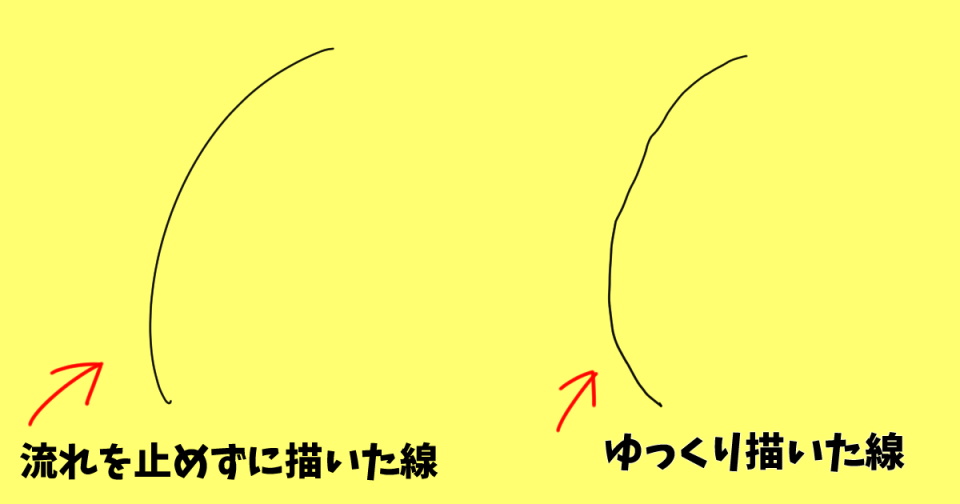 絵を描く　綺麗な線画　汚い線画