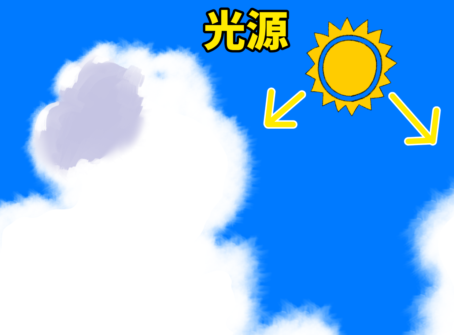 入道雲の描き方　夏空の背景イラスト