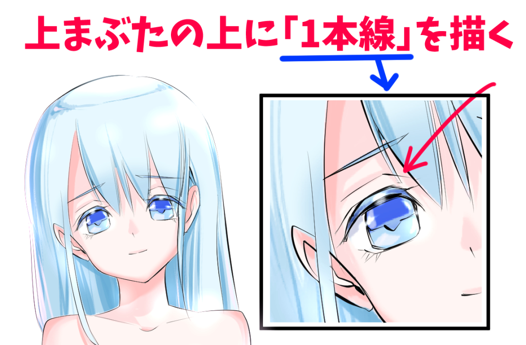 女の子イラスト　模写の上達　目の描き方