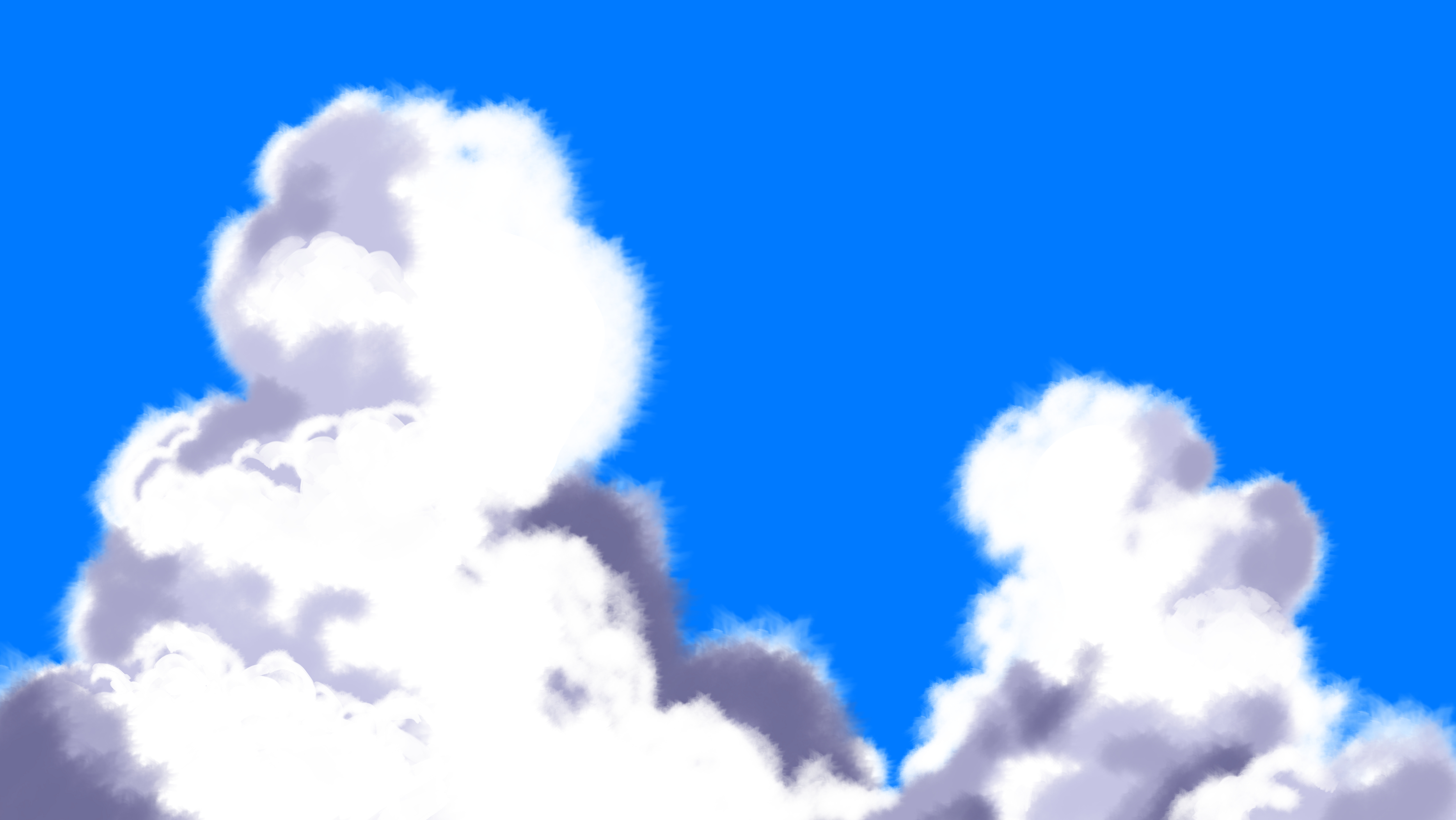 入道雲の描き方　夏空の背景イラスト