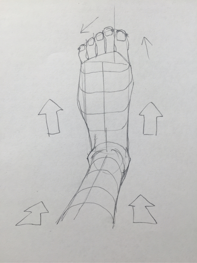 足の描き方　足のデッサン　練習